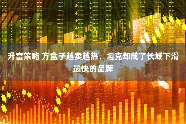 升富策略 方盒子越卖越热，坦克却成了长城下滑最快的品牌
